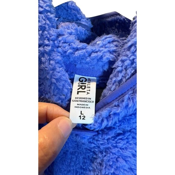 NWT Athleta Girls So Snug Sherpa Hoodie 2.0 Blue Size Large - 12. - Picture 6 of 10